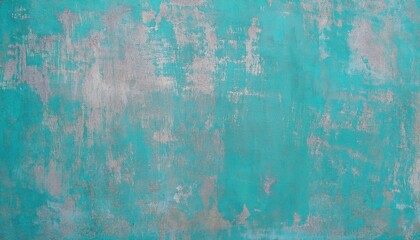 Obraz premium textured turquoise wall with weathered paint, abstract artistic background for interior design or digital projects