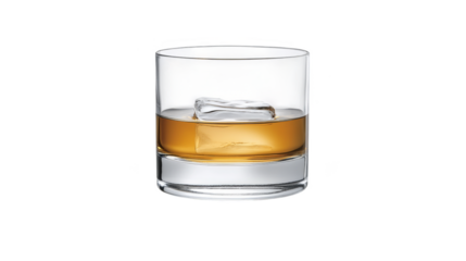 Whiskey on the rocks, a glass of amber delight with ice ,perfect for beverage and relaxation imagery