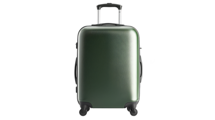 Green suitcase packed for travel, embark on an exciting journey with durable and stylish luggage