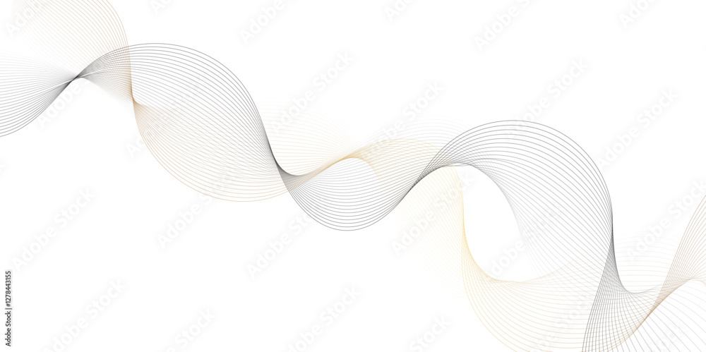 Leinwandbilder Abstract grey, white smooth element swoosh speed wave modern stream background. Wave with lines created using blend tool. Abstract frequency sound wave lines and twisted curve lines background.	
