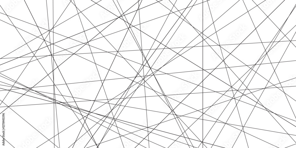 Aufkleber Abstract black lines with white background. Creative and geometric shape with luxury pattern and paper texture design. abstract background with stripes for website design Technology background.