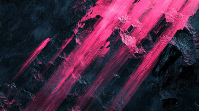 Abstract pink rays on dark background - dynamic energy and motion - Powered by Adobe