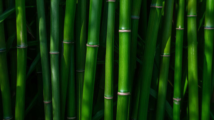 Fototapeta premium Bamboo wall texture with layered arrangement for eco-friendly design and decoration