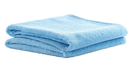 Luxurious blue towel folded on a dark background, perfect for bath, spa or home comfort
