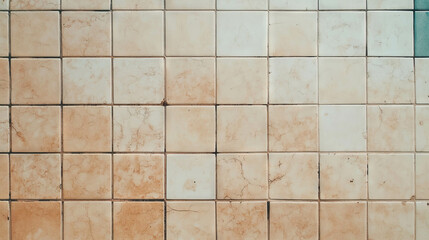 Beige subway tile texture with dark brown grout for interior design and architecture projects