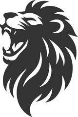 A lion laughing with an open mouth vector silhouette