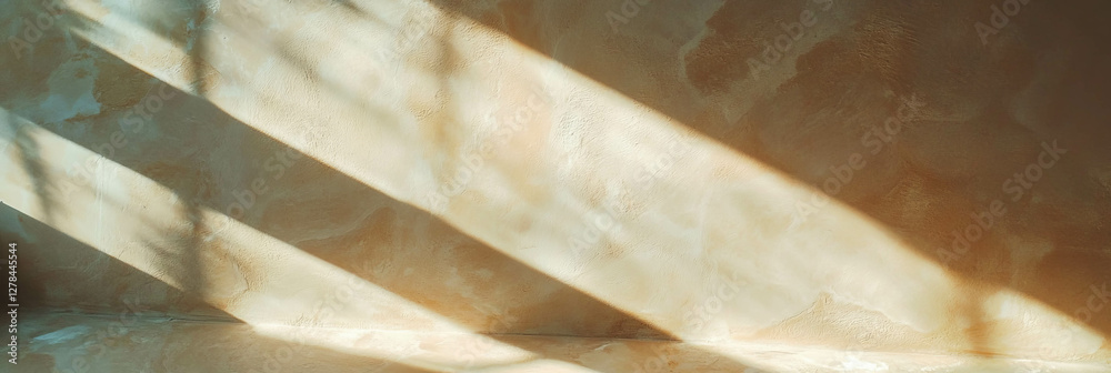 Poster beige wall with subtle texture and shadows perfect for interior design and architecture inspiration
