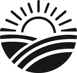 Rising Sun vector Illustrator Artwork