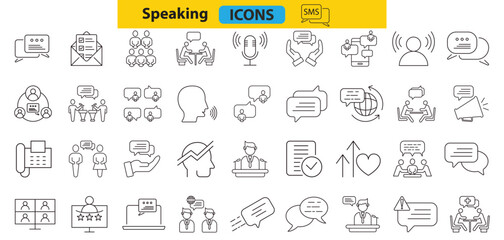 Leadership and manage line icons collection. Big UI icon set in a flat design. Thin outline icons pack. Vector illustration