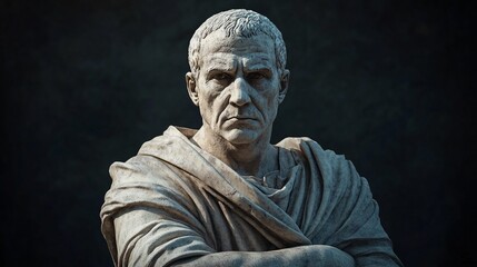 Obraz premium The Ancient Marble Statue of a Noble Roman Leader