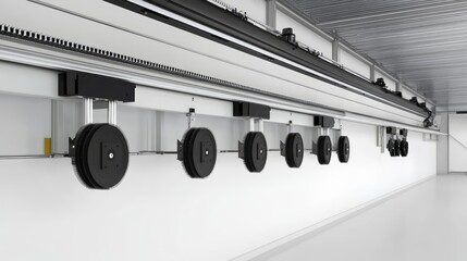 Automated filter cleaning system with precision airflow control and high-speed brush rotation.