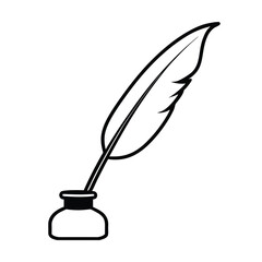 feather pen and inkwell
