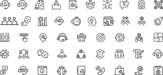 
Training and Workshop line icons collection. Big UI icon set. Thin outline icons pack. Linear busines simple symbol collection. 