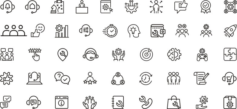 
Training and Workshop line icons collection. Big UI icon set. Thin outline icons pack. Linear busines simple symbol collection. 