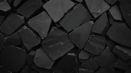 Black slate effect ceramic tile texture for interior design and decoration