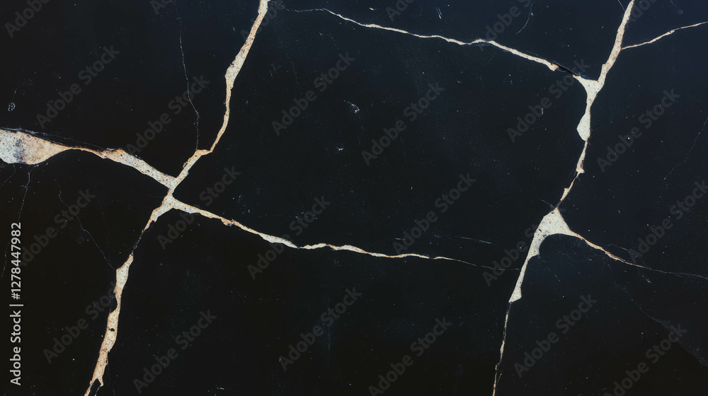 Aufkleber abstract texture of black wall with fine white cracks for background and design
