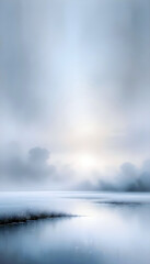 Obraz premium Picturesque Landscape Lake Nature Background Wallpaper Art Concept