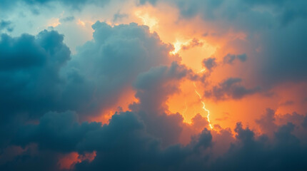 Dramatic Sky with Electric Storm and Luminous Glow, Awe-Inspiring Weather
