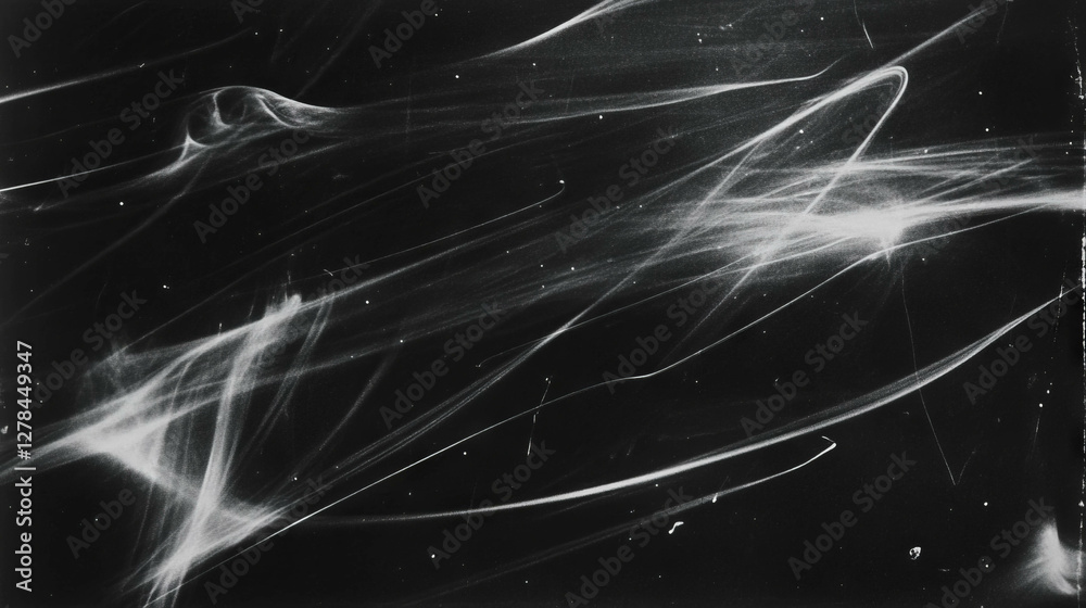 Poster Abstract black chalkboard texture with dynamic chalk strokes for creative design