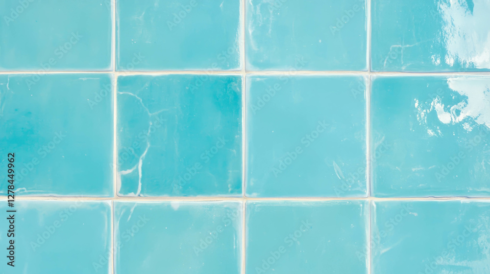 Poster blue rectangular tile texture background for interior design and decor projects