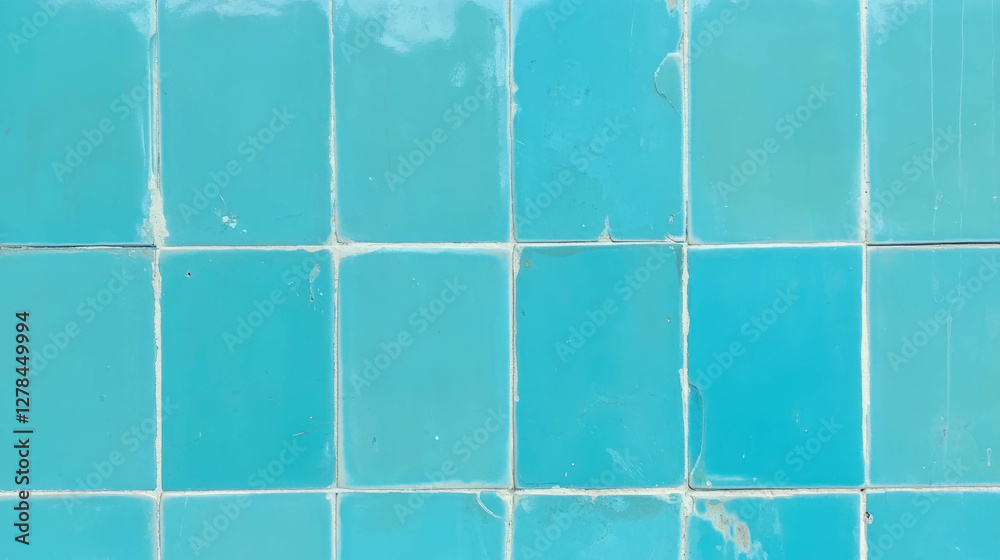 Poster light blue rectangular tile texture for interior design and backgrounds
