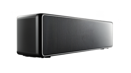 Striking monochrome speaker, a captivating closeup on timeless audio design 