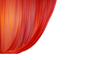 Luxurious red curtain draped against a dark backdrop, dramatic stage setting for theatrical performance