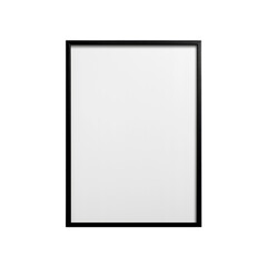 Modern Picture Frame Mockup: A contemporary black picture frame, empty of content, stands on display, offering a clean and versatile canvas for showcasing art, photography, or design.