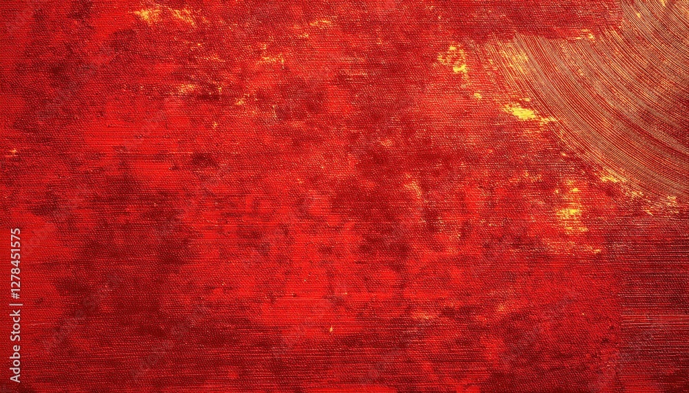 Poster vivid textured red canvas with brush strokes, ideal for modern art background and abstract design projects