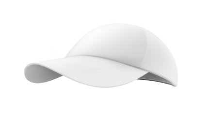 Classic white baseball cap with curved peak, perfect for sun protection and casual style