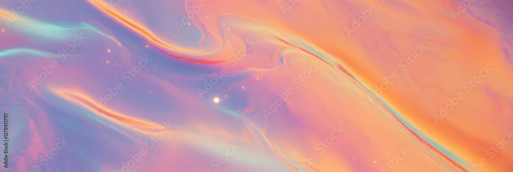 Poster Abstract swirling paint texture with vibrant colors and dynamic patterns for creative design
