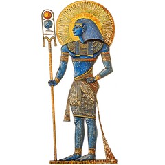 Ancient Egyptian God of the Sky, Nut, Depicted in Traditional Artwork.