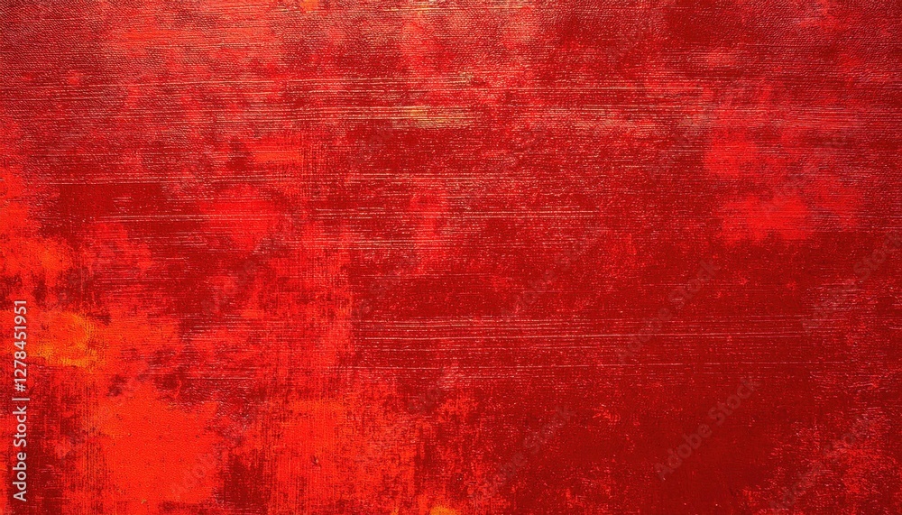 Poster vivid textured red canvas with brush strokes, ideal for modern art background and abstract design projects