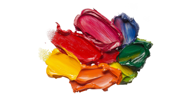 Abstract art explosion, a kaleidoscope of vibrant paint colors and dynamic textures