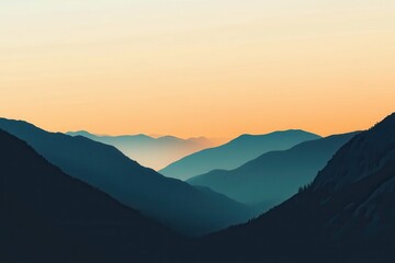 Fototapeta premium Kings Canyon Landscape at Sunset in Sequoia National Park with Majestic Mountain Views