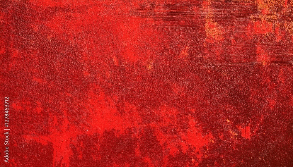 Poster vivid textured red canvas with brush strokes, ideal for modern art background and abstract design projects