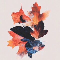 Fototapeta premium A seamless vector background featuring vibrant autumn leaves in warm hues of orange, red, and yellow, creating a cozy seasonal atmosphere.