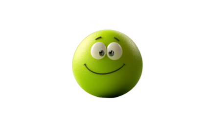 Smiling tennis ball, a playful icon of happiness and active lifestyle in sports 