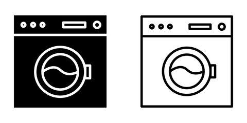 Washing machine icon on white background