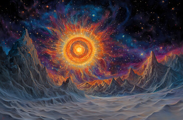 Mountain Starry Sky Art