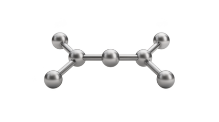 Molecular connection, two spheres representing a molecule in 3d scientific visualization