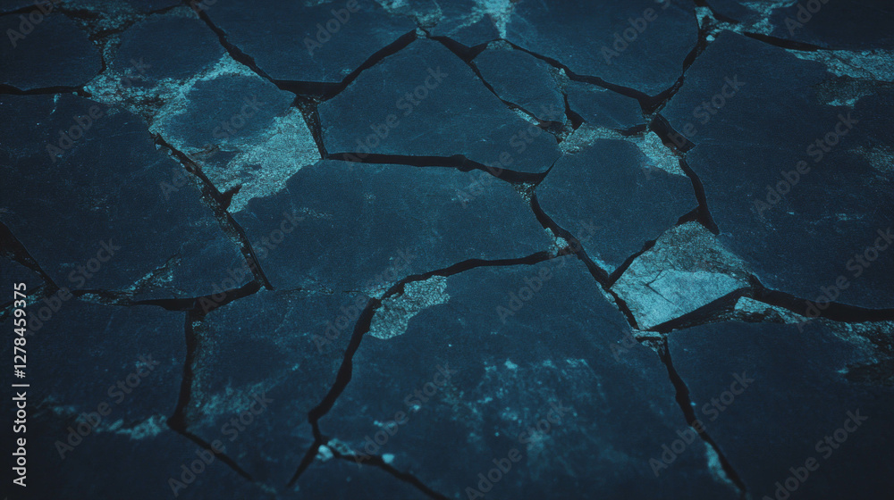 Poster dark cracked slate texture with deep fissures for background design