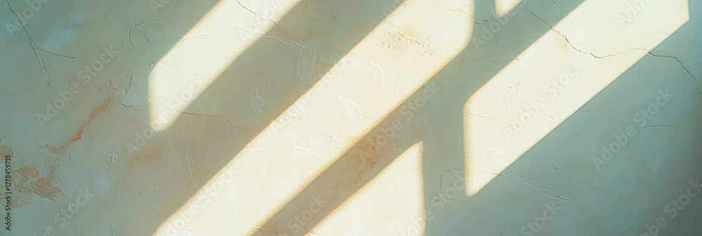 Poster Subtle imperfections on cream wall with light and shadow play for design and texture concepts
