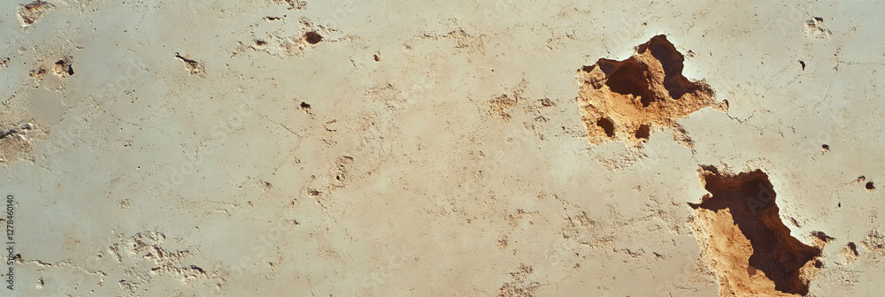 Poster dark beige rough wall texture with deep brown cracks for background and design