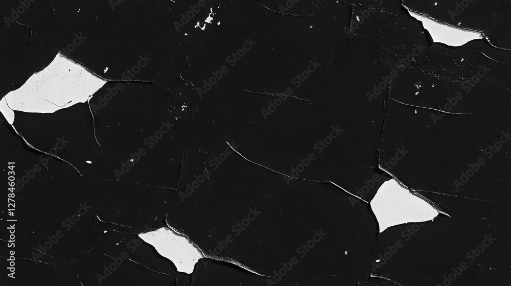 Poster dark brick texture with uneven chipped white surface for architectural design