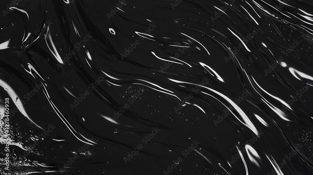 Poster Dark flowing wet mud wall texture with smooth surface for artistic design