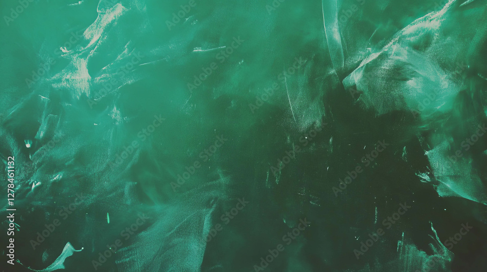 Poster Abstract texture of dark green chalkboard with faint chalk marks for background design
