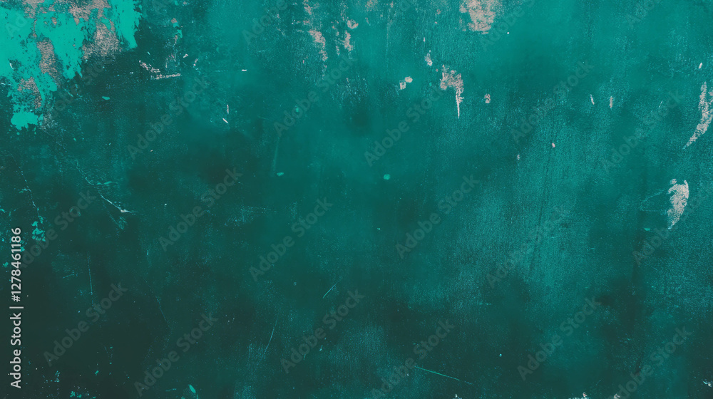 Poster Dark green chalkboard texture with subtle chalk marks for background and design