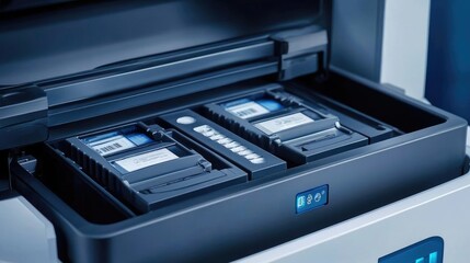 Obraz premium Compact filter cleaning system with ultrasonic vibration technology for deep cleaning efficiency.