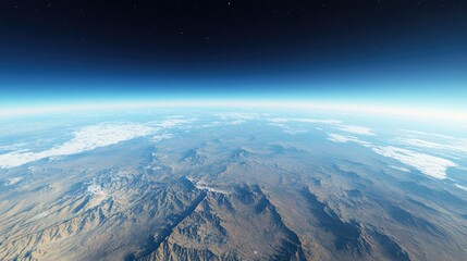 Naklejka premium A clear blue sky over a vast desert, symbolizing the extremes of climate change and the growing heat across the globe.